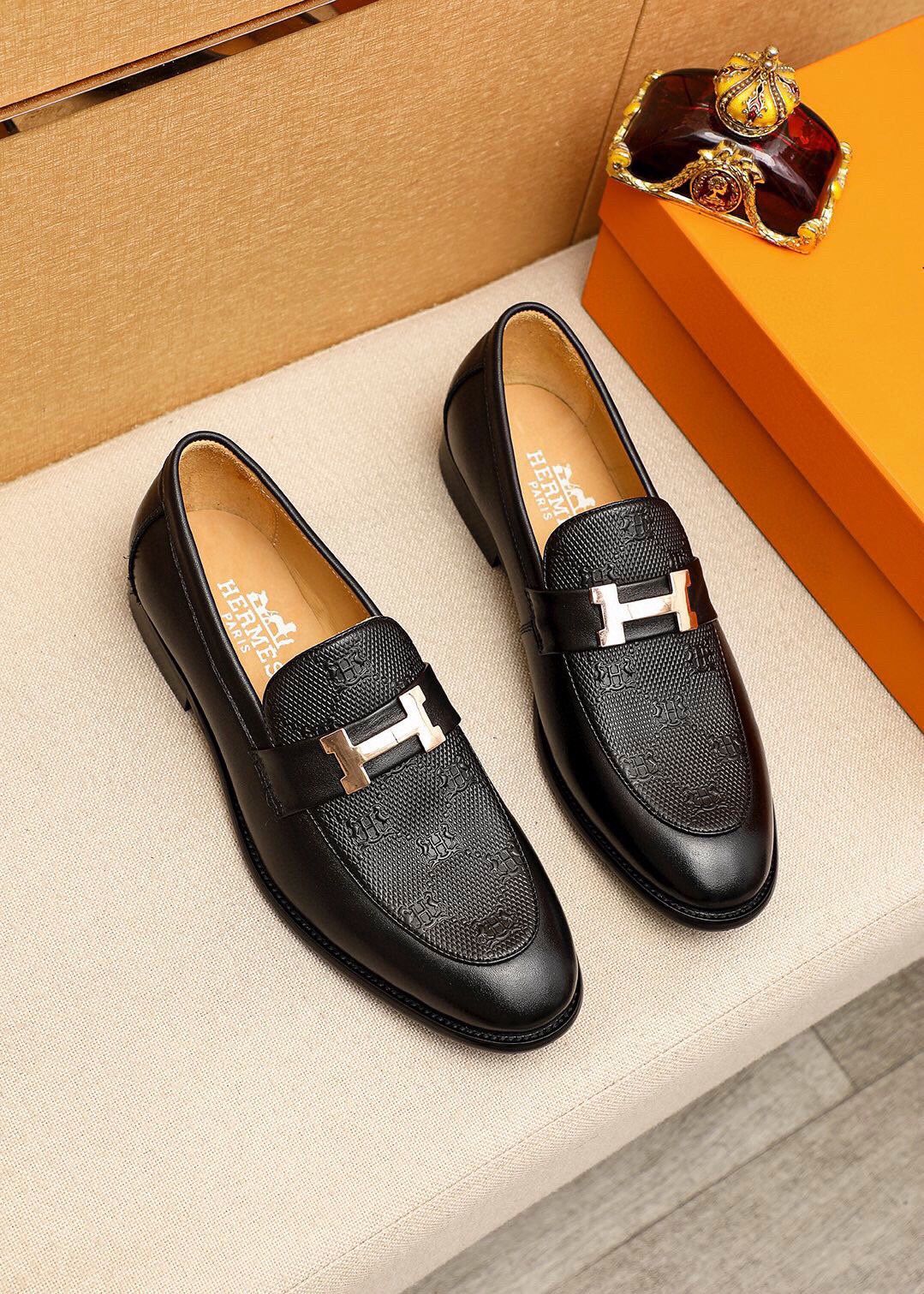 Hermes Men’s Leather Shoes With Box New