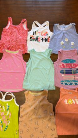 Toddler girl clothes size 4t sleeveless shirt bundle (10 pcs)