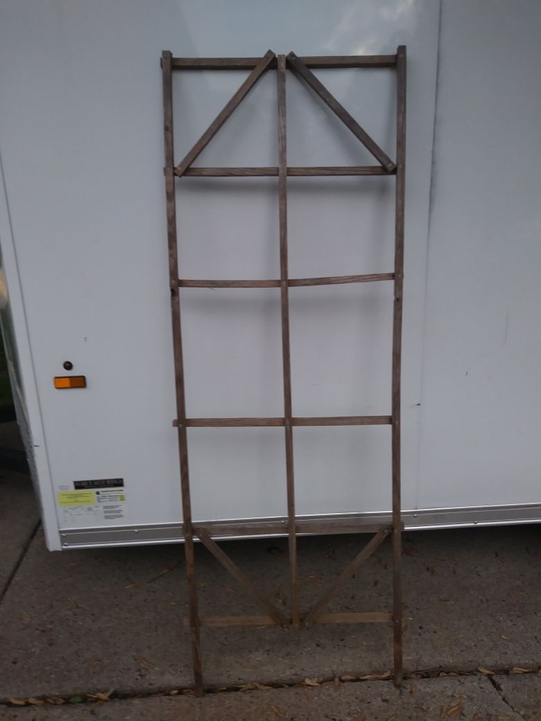 Handmade solid wood trellis is ready to be picked up