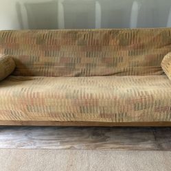 Solid Oak Futon/ Coach /Full Bed-  NEVER slept On! 