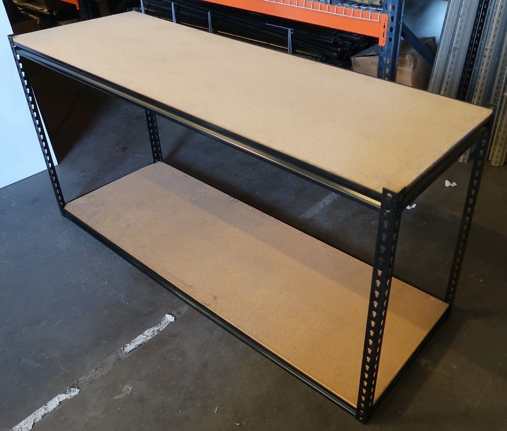 Warehouse Industrial Heavy Duty Boltless Metal Shelf Shelves with 2'x6' Wood