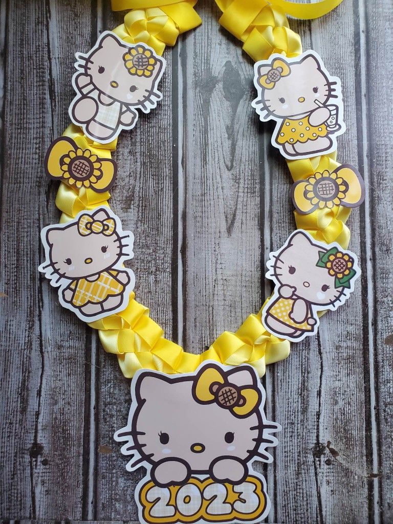 Character School Graduation Lei Custom (Anime, Hello Kitty, Super Mario, Stranger Things, Spiderman, etc)