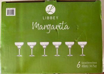 🍹 NEW in box - never been used  Libbey Margarita Glasses  6 Pack - 14.75oz each  Classic Restaurant Style