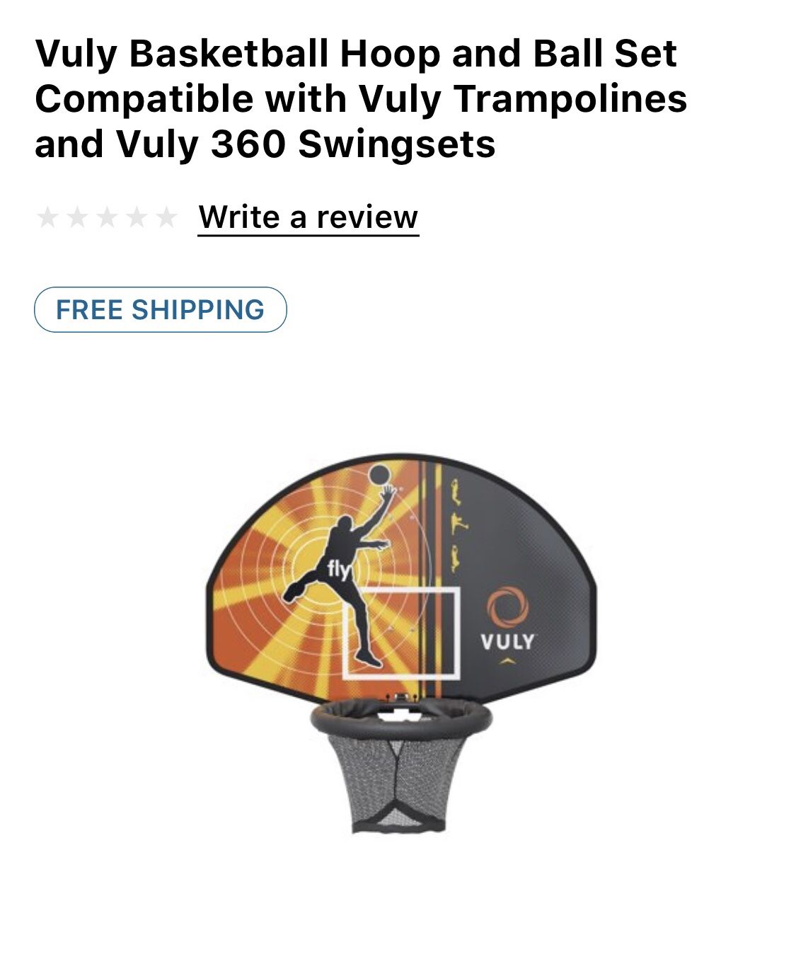 Vuly Basketball hoop and ball set