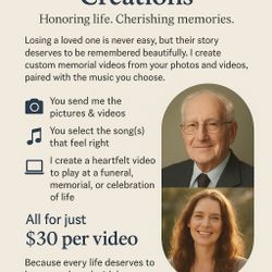 Funeral Memorial Video Creations