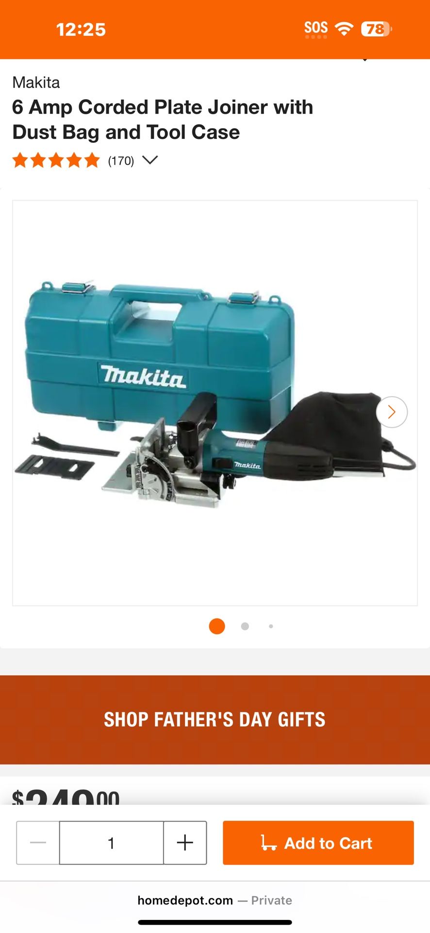 Makita 6 Amp Corded Plate Joiner W/Tool Case