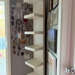 White Corner Shelf Unit