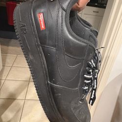 Supreme Black Nike Forces Size 10