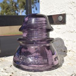 Purple Glass Insulator Vintage Antique Whitehall Tatum CD