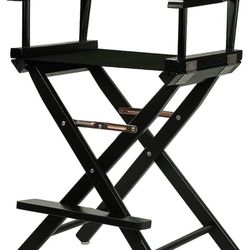 Home Director's Chair ,Black Frame/Black Canvas,30" - Bar Height