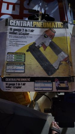 NIB central pneumatic 18 gauge.
Nailer stapler