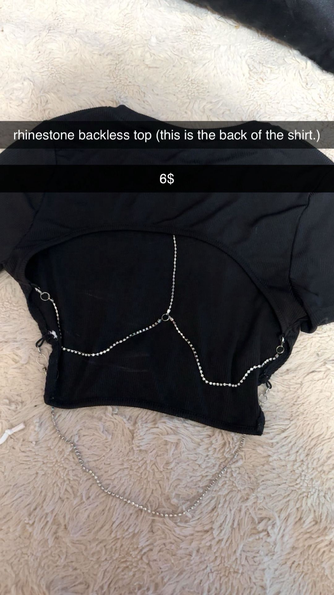 rhinestone backless top
