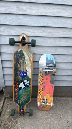 Gravity Longboard and Santa Cruz Skateboard Bundle