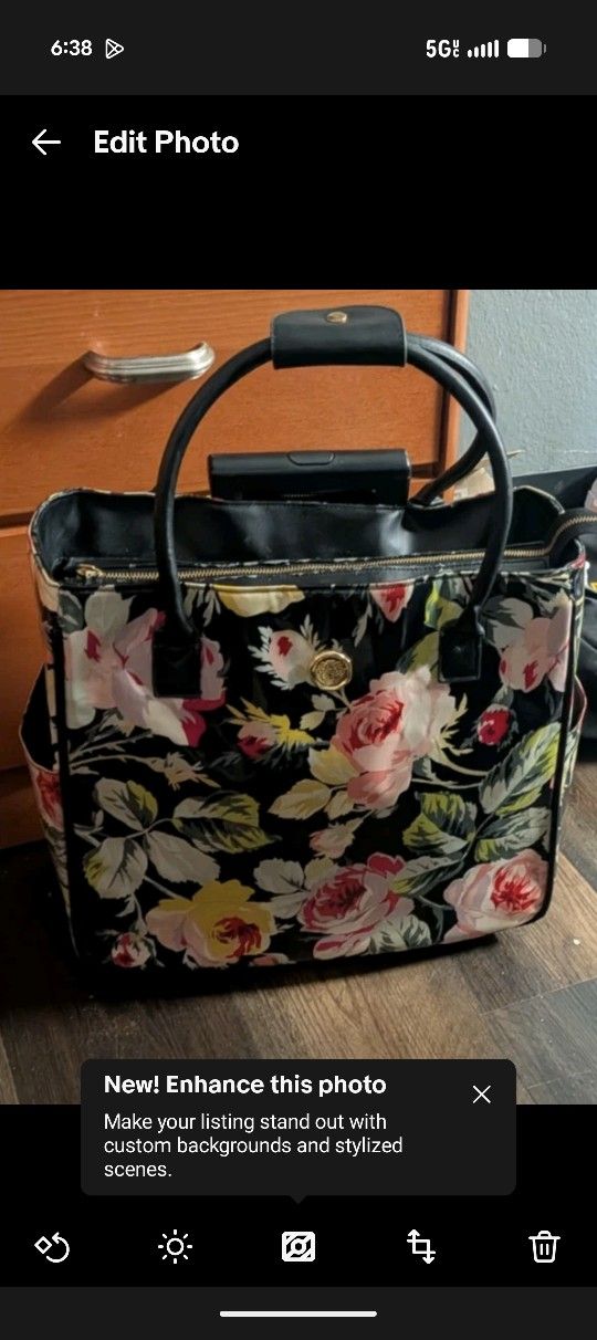 Anna Griffin Rolling Tote Bag