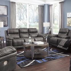 Erlangen Midnight Power Reclining Living Room Set


