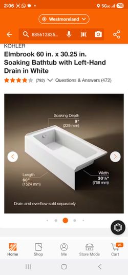 Bathtub, Tina De Metal Y Fibra