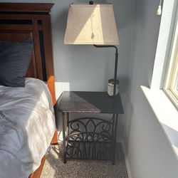 Bedside Table with Lamp