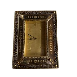 Vintage Ornate Framed  Table Clock, 12x9”