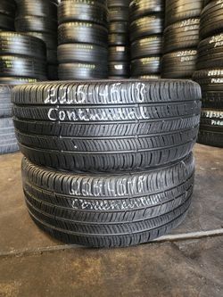 225 45R 18 CONTINENTAL PRO CONTACT RUN FLAT TIRES 2254518 USED TIRES (PAIR) MOUNT BALANCE INCLUDED