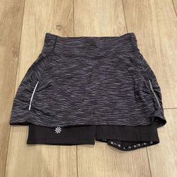 Athleta Aurora Contender Skort Womens Size XS 2 In 1 Skirt Skirted Shorts Black extra Small  skort
