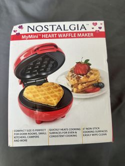 Red MyMini Heart Waffle Maker