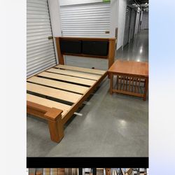 Full  Size Sleigh Bed Or Platform Queen Frame-package Deal Frame And Mattress