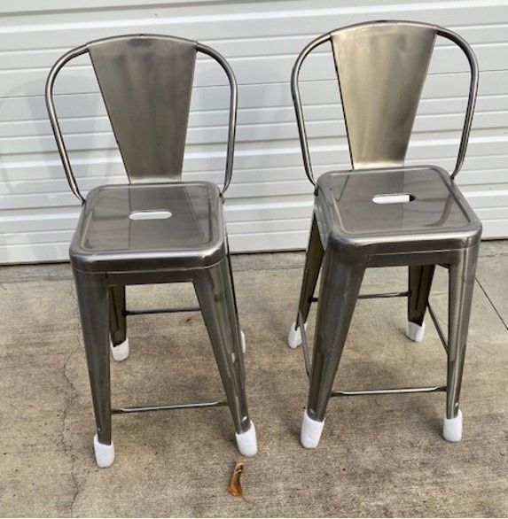 NEW, Price Firm, Set of 2 24" Carlisle New, Backed Counter Height Barstool Natural Metal – Threshold