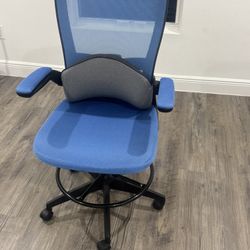 Blue Mesh Office Chair with Lumbar Support