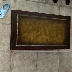 Vintage Leather top Coffee Table