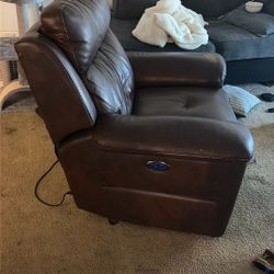 Brown Leather Recliner 