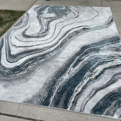 Large Color Swirl Modern Style Area Rug (9’x12’)