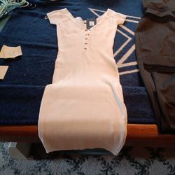 Women's  White Dress (Lg) And X-lg Black Pantsuit