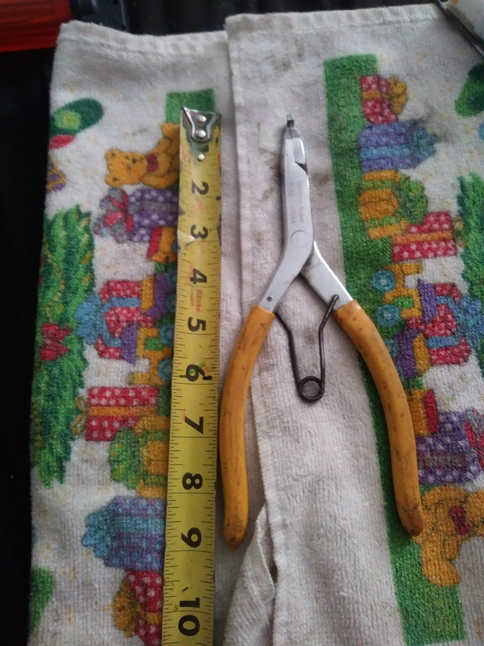 Vintage Indestro Super Tools 2132 Chrome Snap Ring Pliers Yellow Grips USA RARE!