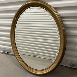 Oval Antique Mirror With Gold Frame