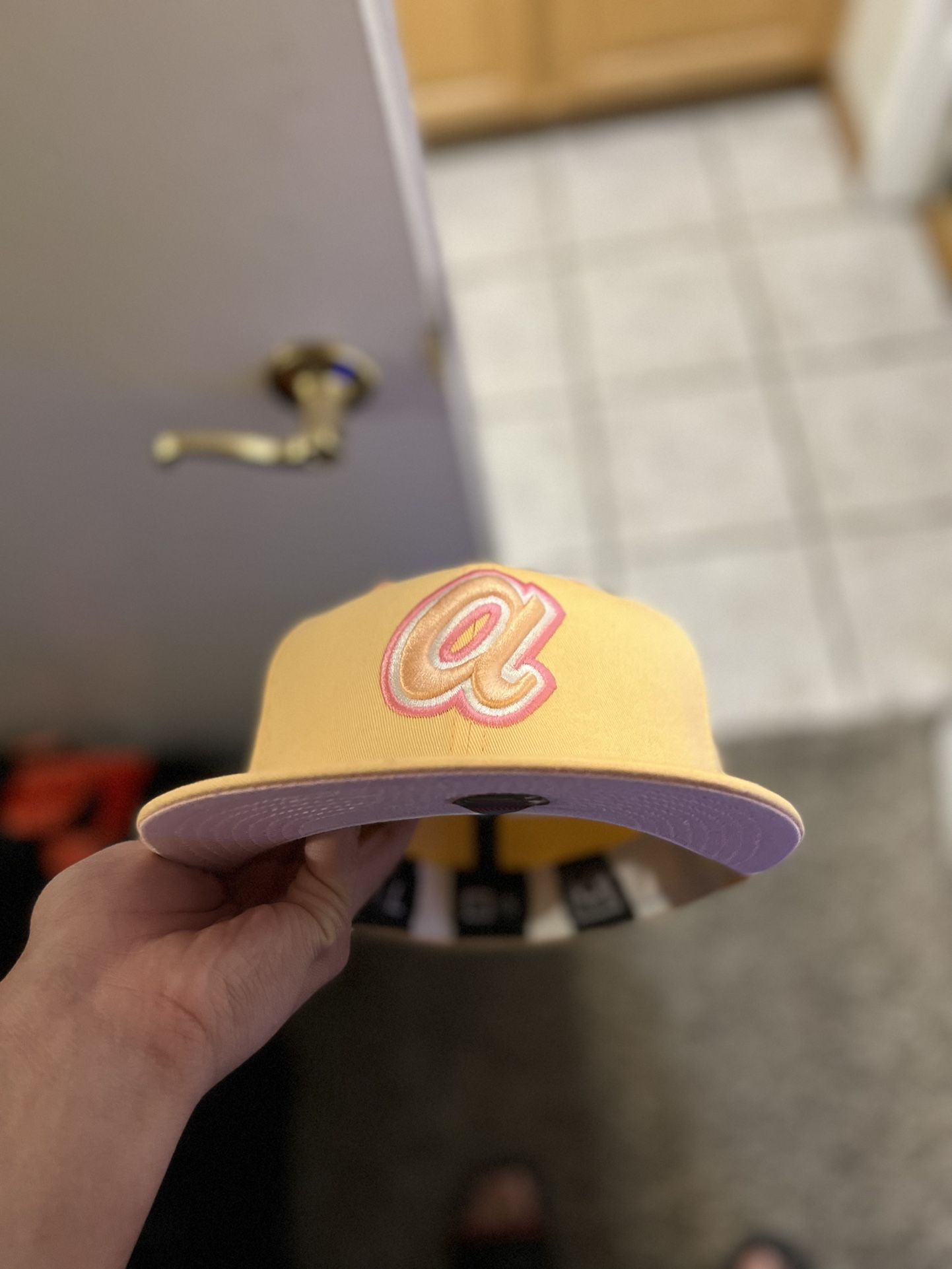 peach N Pink Alanta Braves Fitted