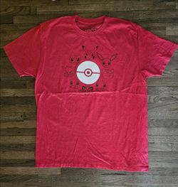 POKEMON  & FRIENDS WHITE TRAINER POKEBALL LOGO  YOUTH UNISEX ( L SIZE) 22"X28" RED T-SHIRT