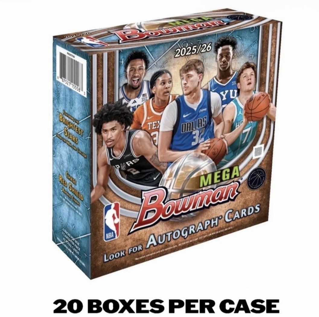 Topps Sealed Case Mega Box 2025-26 Bowman Basketball Brand New 20 Mega