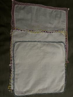 Vintage ladies embroidered cotton hanger handkerchiefs