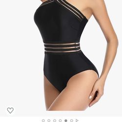 New Brazilian /Miami heat style Black mesh one piece / monokini / swimwear/swimsuit high waisted bandage bathing suit/ swimsuit size Small