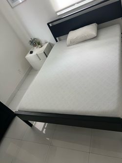 Queen, bed and mattress