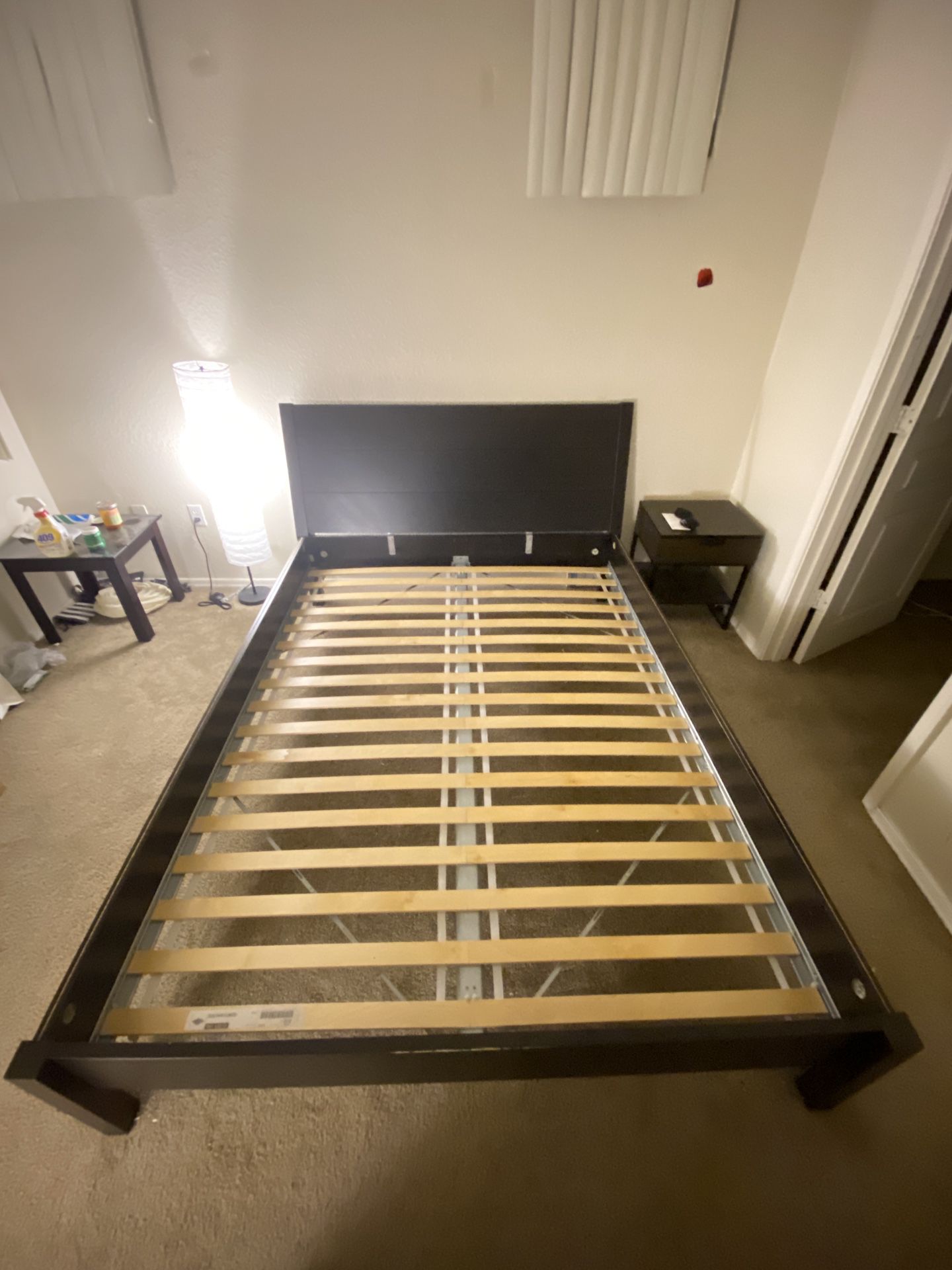 IKEA Queen size bed frame with nightstand