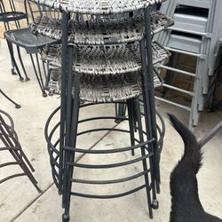 7 Bar Stool Chairs  Backless Used 