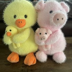 Cash Only Easter Duck Duckling And Pig Piglet Plush Cuddly Toys