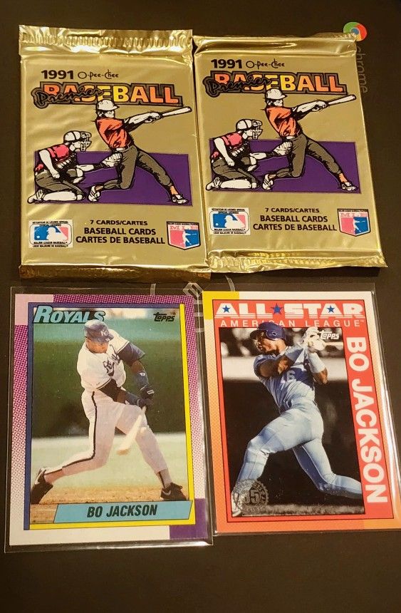 1991 O-Pee-Chee Baseball Packs + Bo Jackson Cards – Vintage Lot
