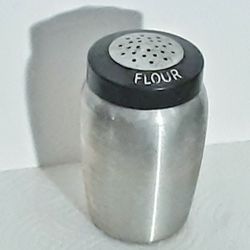 KROMEX 1950s Mid Century Modern Spun Aluminum Kitchen FLOUR shaker