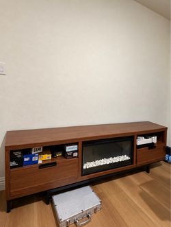 Entertainment System with Electric Fireplace