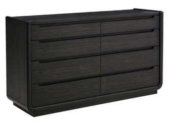 Leandro Burnished Black 8-drawer Bedroom Dresser Cabinet