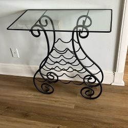 Rod, iron wine, rack, and table