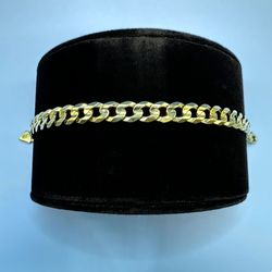 Solid 10K Yellow Gold Cuban Link Bracelet