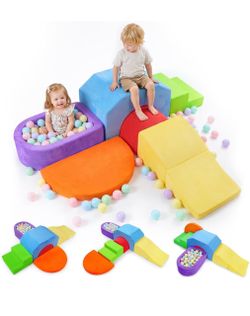 Foam Climbing Blocks, Kids Climbing Blocks, Climbing Toys Indoor 6 PCS Soft Play Set, Safe Indoor Toy for Child Development, Indoor Playground, Foam C